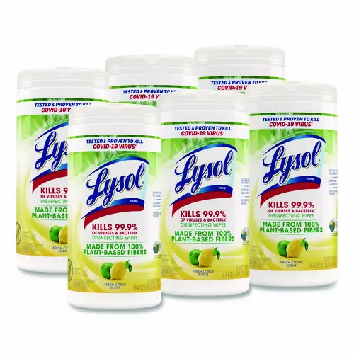 LYSOL® Brand Disinfecting Wipes II Fresh Citrus, 70 Wipes/Canister, 6 Canisters/Carton