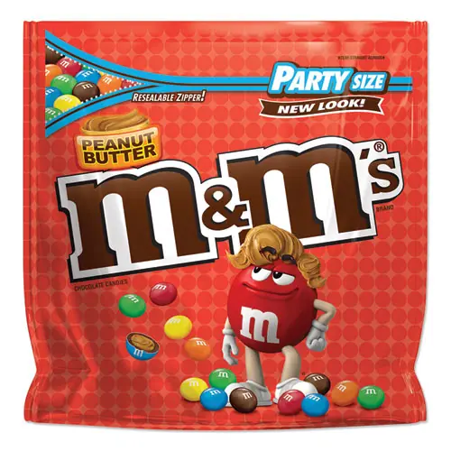 M & M's® Chocolate Candies, Peanut Butter, 38 oz Resealable Bag