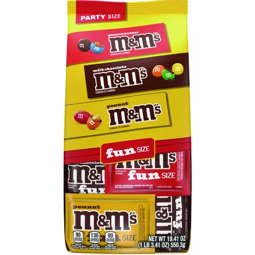 M & M's® Milk Chocolate, Peanut, and Peanut Butter Fun Size Variety Pack, 19.41 oz Bag