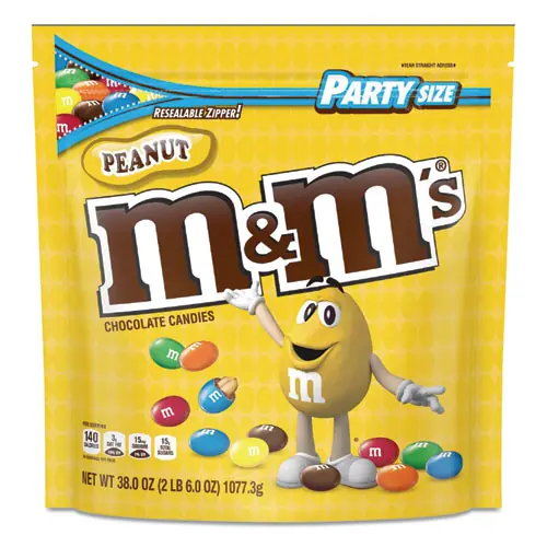 M & M's® Milk Chocolate Candies, Milk Chocolate and Peanuts, 38 oz Bag
