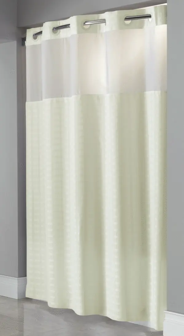 Madison Hookless Shower Curtain, Poly, White 71×74