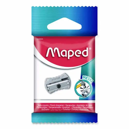 Maped Helix Classic 1-Hole Metal Pencil Sharpener, Silver