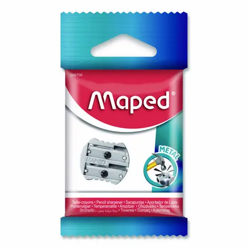 Maped Helix Classic 2-Hole Metal Pencil Sharpener, Silver