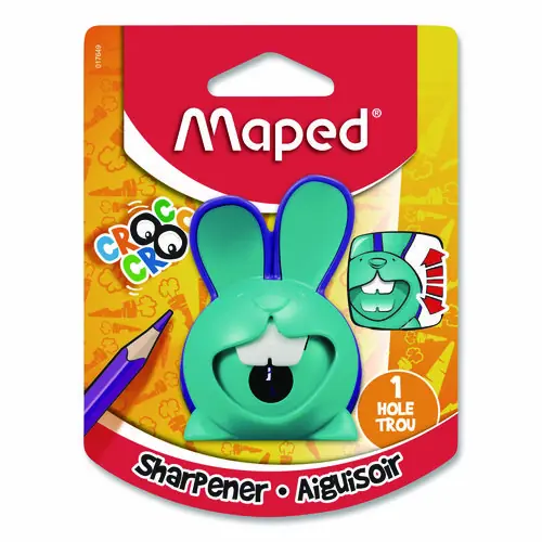 Maped Helix Croc Croc Chomp Rabbit 1-Hole Canister Pencil Sharpener, Randomly Assorted Colors