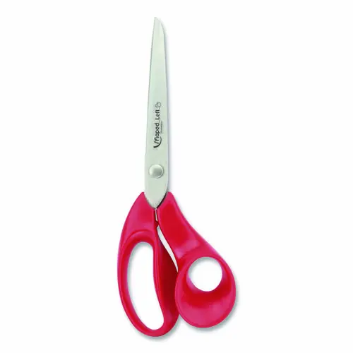 Maped Helix Expert Left-Handed Multipurpose Scissors, 8.25" Long, 5" Cut Length, Straight Red Handle