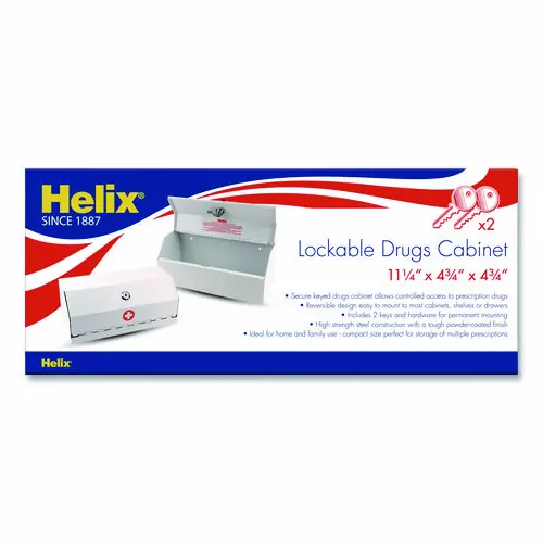 Maped Helix Metal Lockable Wall-Mounted Drug Cabinet, White