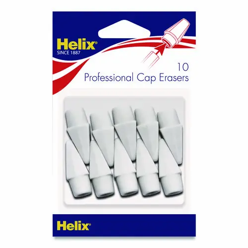 Maped Helix Professional Hi-Polymer Oversized Pencil Cap Erasers, For Pencil Marks, White, 10/Pack