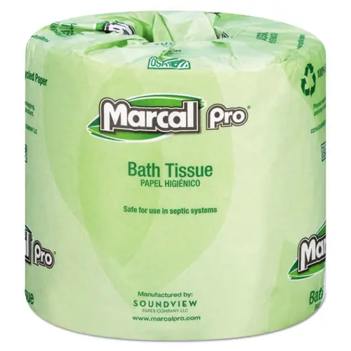 Marcal PRO™ 100% Recycled Bathroom Tissue, Septic Safe, 2-Ply, White, 48 Rolls/Carton