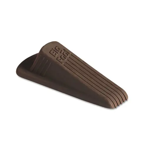 Master Caster® Big Foot Doorstop, No Slip Rubber Wedge, Brown, 2/Pack