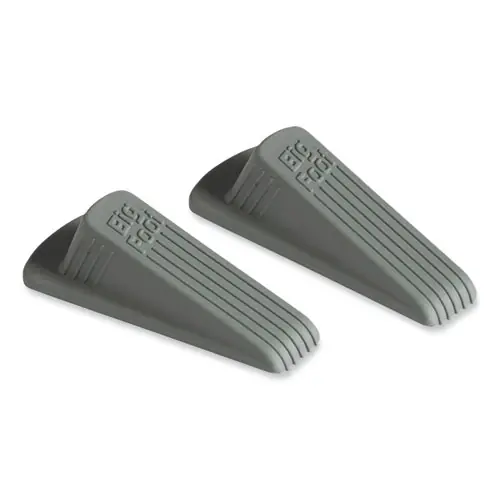 Master Caster® Big Foot Doorstop, No Slip Rubber Wedge, Gray, 2/Pack