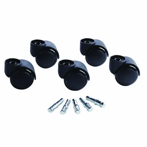 Master Caster® Deluxe Futura Flush-Mount Soft-Wheel Casters, 5/Set