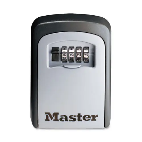 Master Lock® Locking Combination 5 Key Steel Box, 3.25" Wide, Black/Silver