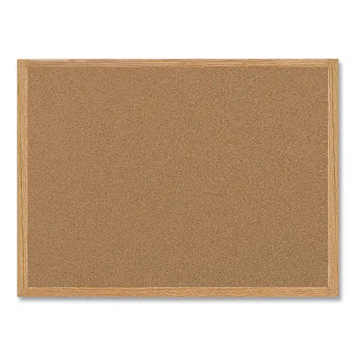MasterVision® Earth Cork Board, 36" x 24", Tan Surface, Oak Finished Wood Frame