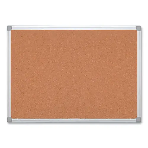 MasterVision® Earth Cork Board, 48" x 36", Tan Surface, Satin Aluminum Frame