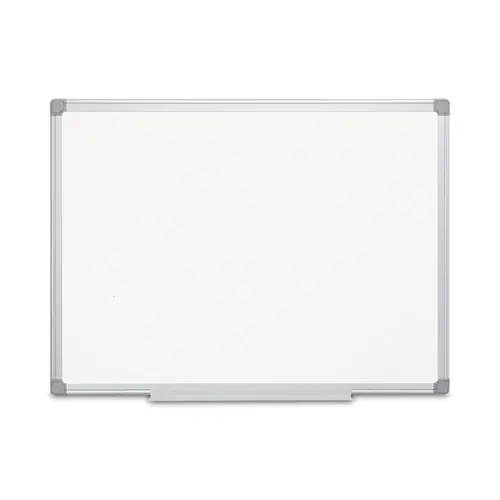 MasterVision® Earth Silver Easy Clean Magnetic Dry Erase Board, 36" x 24", White, Satin Aluminum Frame