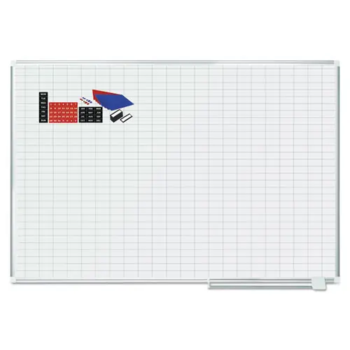 MasterVision® Gridded Magnetic Steel Dry Erase Planning Board