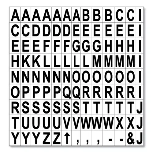 MasterVision® Heavy-Duty Board Magnets, Letters, 0.75" Tall, Black Characters, White Background, 120 Pieces