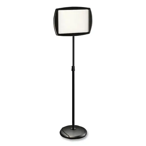 MasterVision® Magnetic Dry Erase Floor Stand Signs, White, Black/Silver Frame, Adjustable Height 40" to 68"