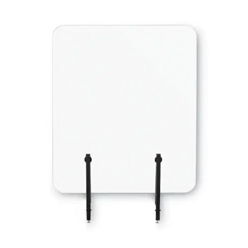 MasterVision® Protector Series Frameless Glass Desktop Divider, Clear/Aluminum