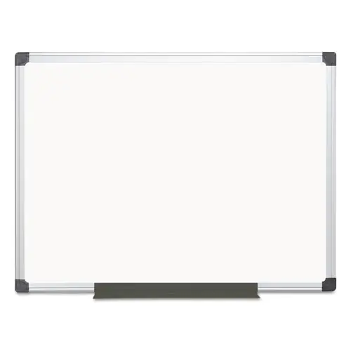 MasterVision® Value Lacquered Steel Magnetic Dry Erase Board, 48" x 36", White Surface, Satin Aluminum Frame