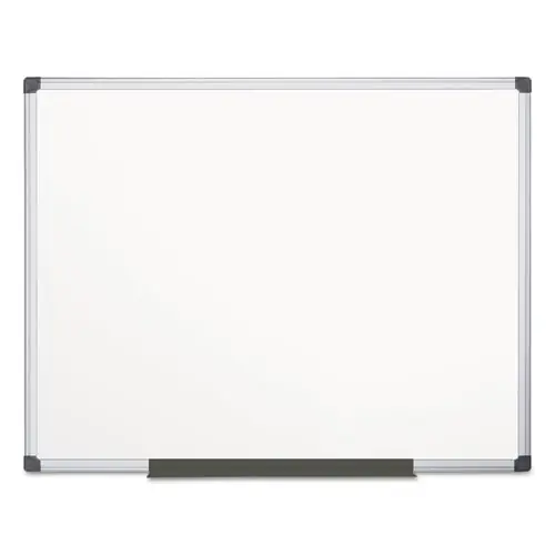 MasterVision® Value Lacquered Steel Magnetic Dry Erase Board, 72" x 48", White Surface, Satin Aluminum Frame