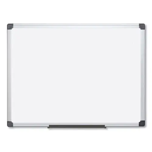 MasterVision® Value Lacquered Steel Magnetic Dry Erase Board, 96" x 48", White Surface, Satin Aluminum Frame