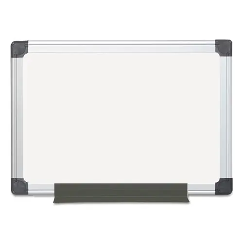 MasterVision® Value Melamine Dry Erase Board, 18" x 24", White Surface, Satin Aluminum Frame