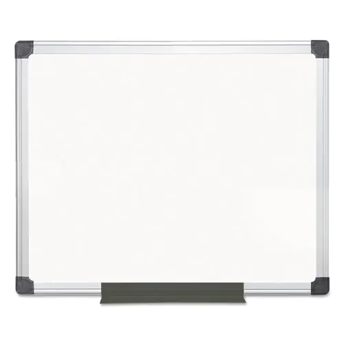 MasterVision® Value Melamine Dry Erase Board, White Surface, Satin Aluminum Frame, 24" x 36"