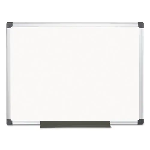 MasterVision® Value Melamine Dry Erase Board, 36" x 48", White Surface, Satin Aluminum Frame