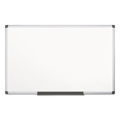 MasterVision® Value Melamine Dry Erase Board, 48" x 96", White Surface, Satin Aluminum Frame