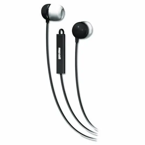 Maxell® In-Ear Buds with Built-in Microphone, 4 ft Cord, Black