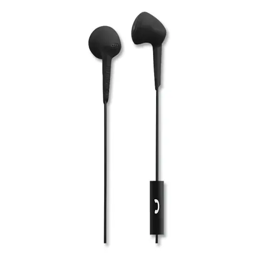 Maxell® Jelleez Earbuds, Black, 4 ft Cord