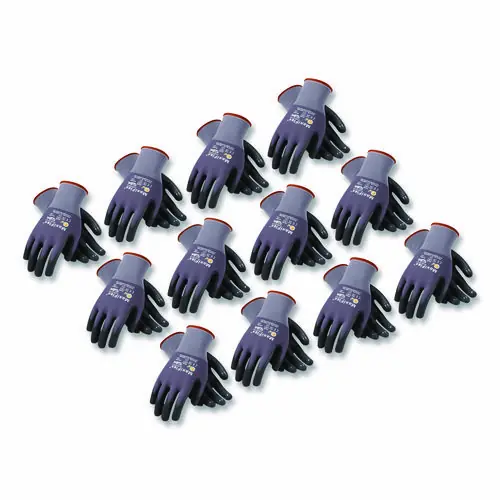 MaxiFlex® Endurance Seamless Knit Nylon Gloves, Large (Size 9), Gray/Black, 12 Pairs
