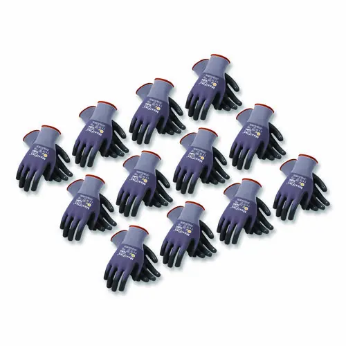 MaxiFlex® Ultimate Seamless Knit Nylon Gloves, Nitrile Coated MicroFoam Grip on Palm, Fingers and Knuckles, Large, Gray, 12 Pairs