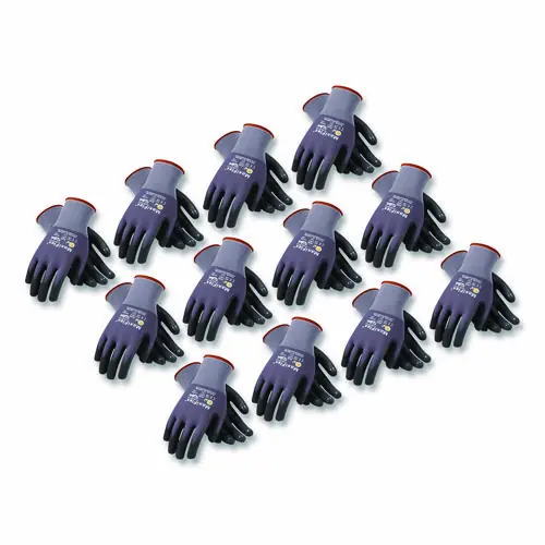 MaxiFlex® Ultimate Seamless Knit Nylon Gloves, Nitrile Coated MicroFoam Grip, Large, Gray, 12 Pairs