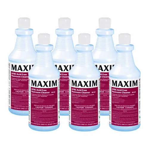 Maxim® AFBC Acid-Free Restroom Cleaner, Fresh Scent, 32 oz Bottle, 6/Carton
