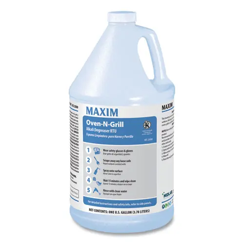 Maxim® Oven-N-Grill Alkali Degreaser RTU, Citrus Scent, 1 gal Bottle, 4/Carton
