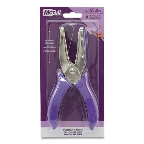 McGill™ 15-Sheet Medium-Duty One-Hole Punch, Diamond Shape, Chrome
