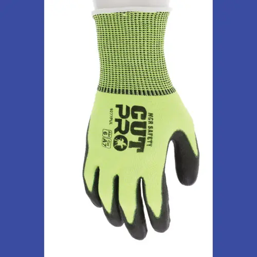 MCR™ Safety Cut Pro 9277PU Gloves, Medium, Black/Lime, Dozen