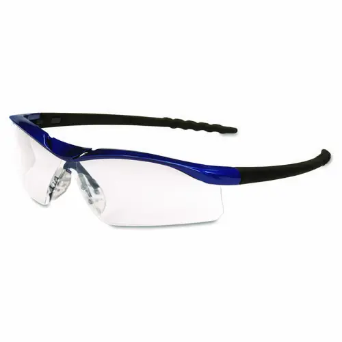 MCR™ Safety Dallas Wraparound Safety Glasses, Metallic Blue Frame, Clear Anti-Fog Lens