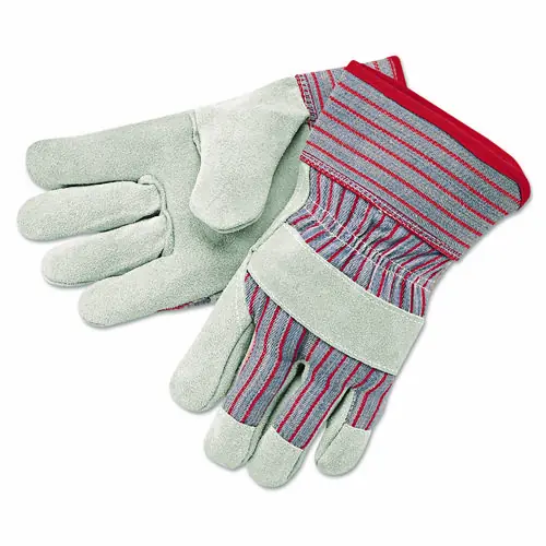 MCR™ Safety Economy Grade Leather Gloves, White/Red, X-Large, 12 Pairs ; Non-Stock Item - Extended Delivery Time