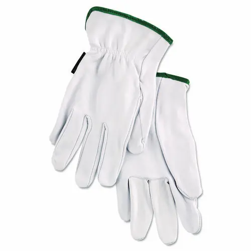 MCR™ Safety Grain Goatskin Driver Gloves, White, Medium, 12 Pairs