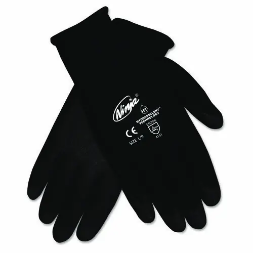 MCR™ Safety Ninja HPT PVC Coated Nylon Gloves, X-Large, Black, Pair