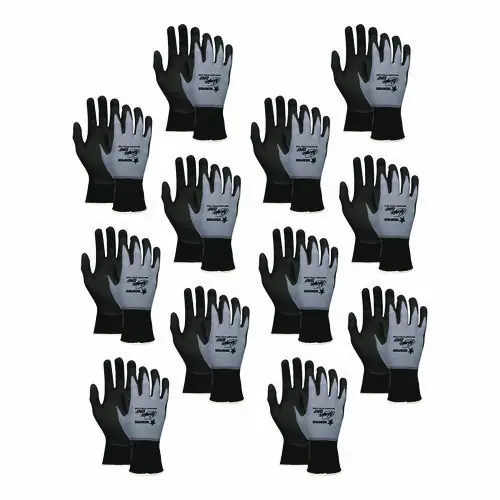 MCR™ Safety Ninja Nitrile Coating Nylon/Spandex Gloves, Black/Gray, X-Large, Dozen