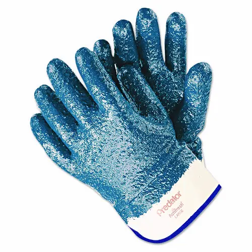 MCR™ Safety Predator Premium Nitrile-Coated Gloves, Blue/White, Large, 12 Pairs
