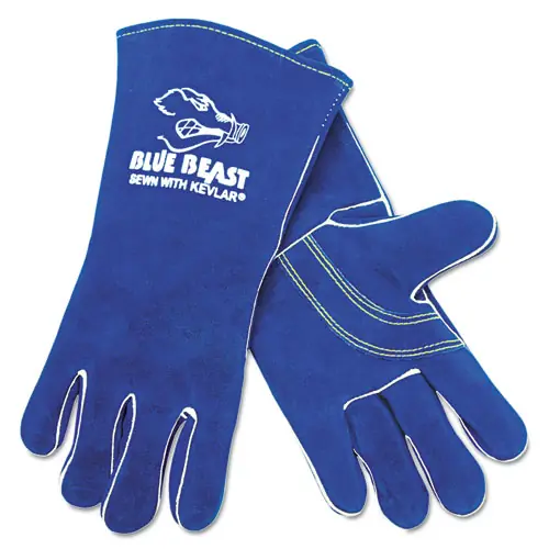 MCR™ Safety Premium Quality Welder's Gloves, Large, 13 in, Blue, Dozen