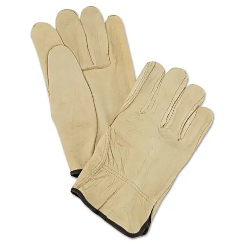 MCR™ Safety Unlined Pigskin Driver Gloves, Cream, Large, 12 Pairs