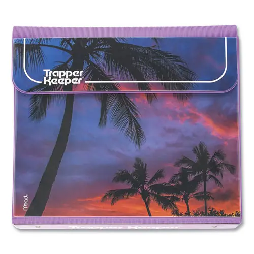 Mead® Trapper Keeper 3-Ring Pocket Binder, Palm Trees, 1" Capacity, 11.25" x 12.19"