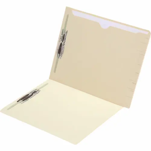 Medical Arts Press® Confidential End-Tab Folder with Full Back Pocket, 2 Fasteners, Letter Size, Manila Exterior, 50/Box