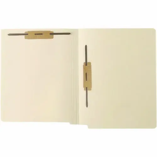 Medical Arts Press® End Tab Fastener File Folder, 0.75" Expansion, 2 Fasteners: Horizontal/Vertical, Letter Size, Manila Exterior, 250/Box